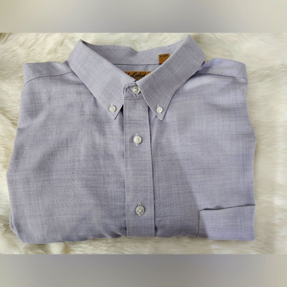 Roundtree & Yorke Gold Label 3XB Purple Short Sleeve Button Down EUC
